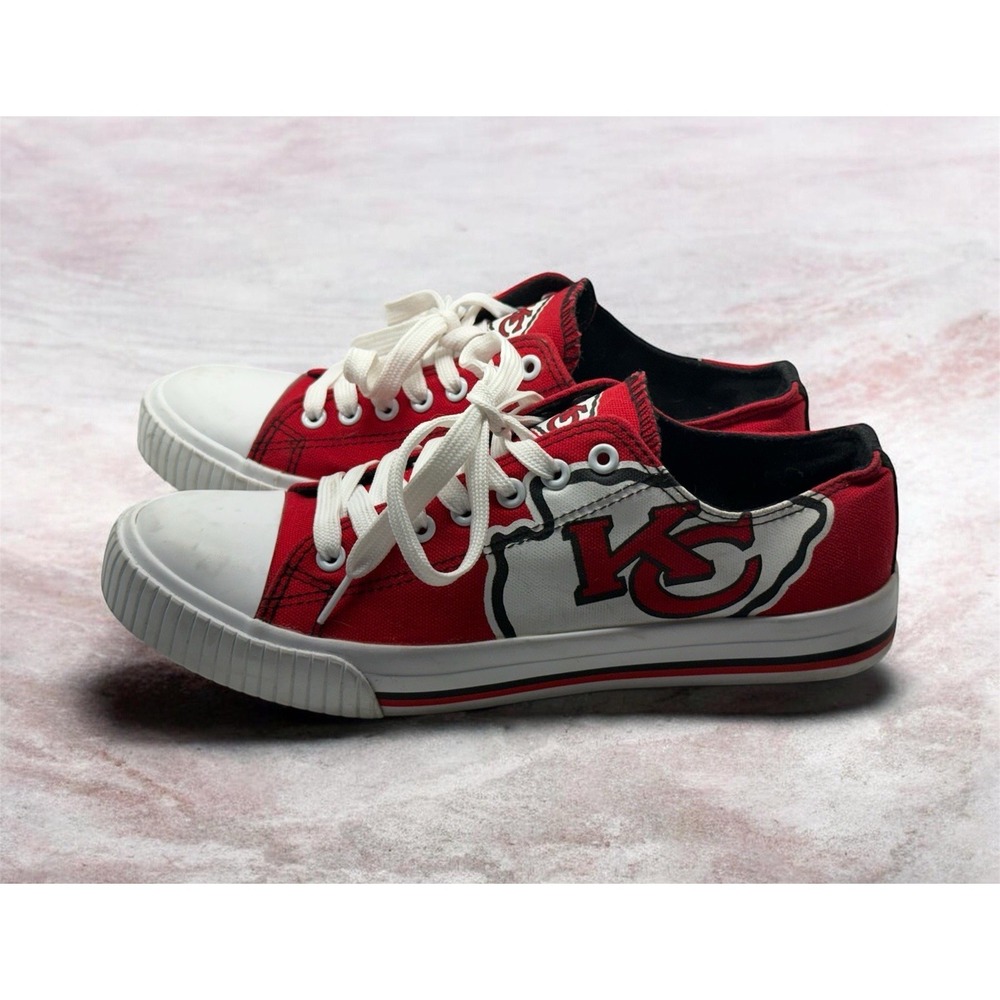 Kansas‎ City Chiefs NFL FOCO Men's 8/Women's 10 Low Top Big Logo Canvas Shoes